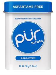 Pur Gum ASPARTAME FREE MINTS - Peppermint 30g Tin