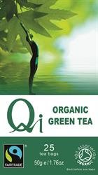 Qi Organic Fairtrade Green Tea 25 Tea bags / 50g