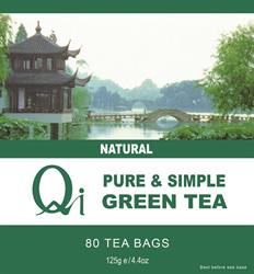 Qi Green Tea Pure and Simple 80 Tea bags / 125g