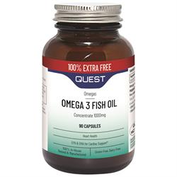 Quest OMEGA 3 FISH OIL 1000mg (100% EXTRA FREE)