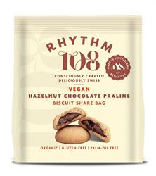 Rhythm 108 Swiss Vegan Hazelnut Chocolate Praline Biscuit Share Bag 135g