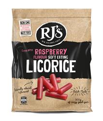 RJ Licorice Natural Soft Eating Raspberry Licorice 300g