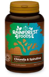 Rainforest Foods Organic Chlorella & Spirulina 500mg 300 Tablets