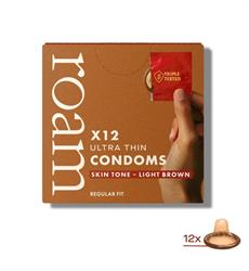 Roam Care Roam Skin Tone Condoms - 12x Light Brown