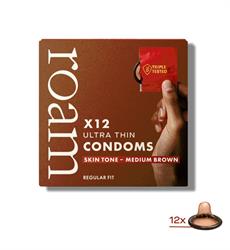 Roam Care 12x Medium Brown condoms - Ultra-thin feel