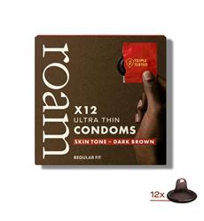 Roam Care Roam Skin Tone Condoms - 12x Dark Brown