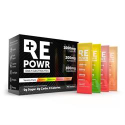 REPOWR Daily Electrolytes Variety 40 Sachets Mix 1 | Clean Electrolytes For Healthy People