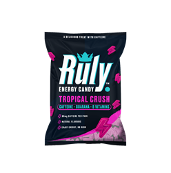 Ruly Tropical Energy Gummies 80mg Natural Caffeine Guarana B Vits. 42g