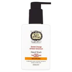 Roots and Wings Organic Sweet Orange & Rose Geranium Hand Wash 250ml