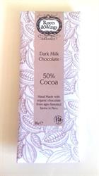 Roots and Wings Roots & Wings Organic Dark Milk Chocolate Bar. 50% Cocoa 80g