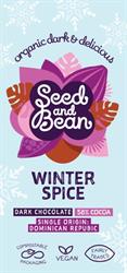 Seed & Bean Winter Spice Dark Chocolate  58% Cocoa  75g
