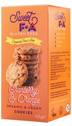 Sweet FA Organic Gluten-Free and Vegan Cranberry & Orange Cookies 125g