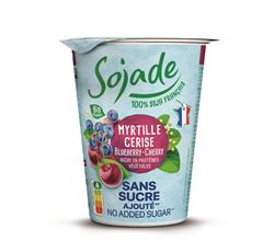 Sojade Organic No Added Sugar Blueberry & Cherry Soya Yogurt 400g