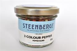 Steenbergs Steenbergs Organic 3 Colour Pepper - Black White and Pink Pepper 50g