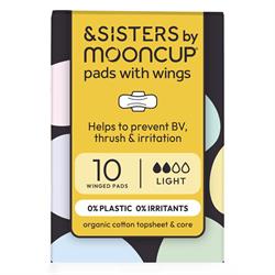 AND SISTERS Organic Cotton Pads With Wings | Light Absorbency | (10 pack)