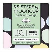 AND SISTERS Organic Cotton Pads With Wings | Medium Absorbency | (10 pack)