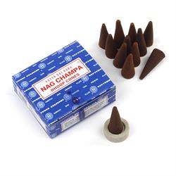 Satya Satya Nag Champa Incense Cones 15g Pack.