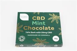 Themptation Organic Mint Dark Chocolate Bar 20mg CBD Oil 40g