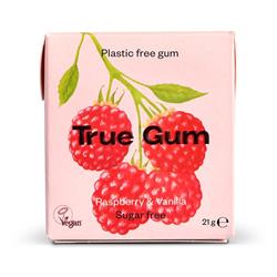 True Gum Vegan and Sugar Free Chewing Gum - Raspberry & Vanilla 21g