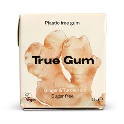 True Gum Vegan and Sugar Free Chewing Gum - Ginger & Turmeric 21g