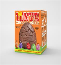 Tonys Chocolonely Tony's Large Milk Caramel Sea Salt Easter Egg & Mini Eggs 242g