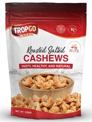 Tropgo Foods Roasted Salted Cashews 170g Bag