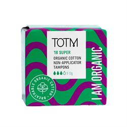 TOTM FREE TOTM Organic Tampons - Non-App Super 18 Per Box Case of 24