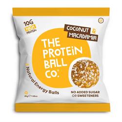 The Protein Ball Co Coconut & Macadamia Protein + Vitamin Balls (High Protein) 45g