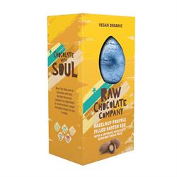 The Raw Chocolate Company M*lk Chocolate Hazelnut Ganache Egg with Chocolate Almonds 75g