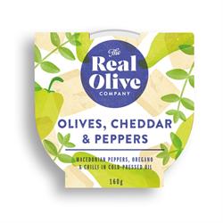 The Real Olive Company Olives Cheddar Cheese & Peppers 160g