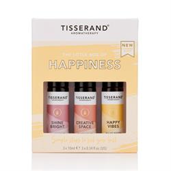 Tisserand The Little Box of Happiness contains 3 pulse point roller balls