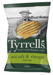 Tyrrells Furrows Sea Salt & Vinegar Crisps 150g