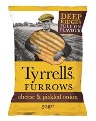 Tyrrells Furrows Mature Cheddar & Onion Crisps 150g