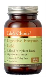 Udo's Choice Digestive Enzyme Gold contains 9 plant based enzymes 60 caps