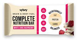 Vybey Complete Nutrition Bar White Chocolate Raspberry. 80g bar