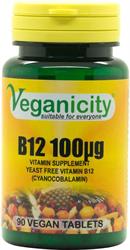 Veganicity Vitamin B12 100ug 90 Vtabs to provide an essential vegan source