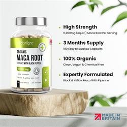 Vitabright Organic Maca Root 11000mg with Black Pepper