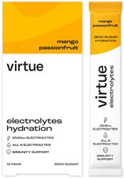Virtue Drinks Electrolytes Hydration - Mango Passionfruit 12 x 5g sachets