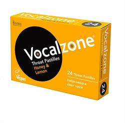 Vocalzone Vocalzone Honey and Lemon Throat Pastilles (24 Pastilles)