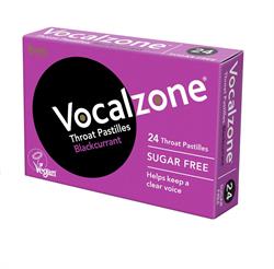 Vocalzone Vocalzone Blackcurrant Sugar Free Throat Pastilles (24 Pastilles)