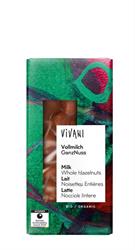 Vivani Milk Whole Hazelnut Chocolate Organic 100g