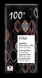 Vivani Dark 100+ Chocolate with Cocoa Nibs Vegan Organic 80g