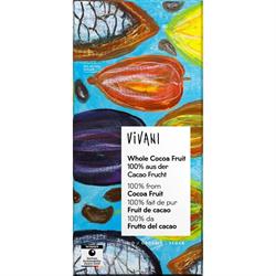 Vivani Whole Cocoa Fruit 100% Chocolate bar Vegan Organic 80g