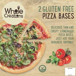 Wholecreations Pizza Bases Dairy & Gluten Free 2 x 185g