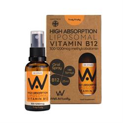 Well Actually Vitamin B12 Methycobalamin (300 - 1200mcg) - Liposomal Spray