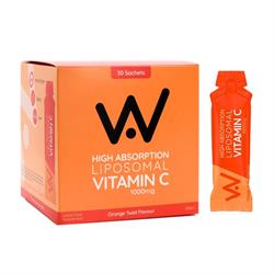 Well Actually Vitamin C 1000mg Liposomal Liquid - 30 Sachet Pack - Orange Twist