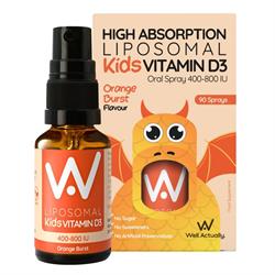 Well Actually Children Liposomal Vit D Spray - Orange Burst - 90 Sprays - 400IU