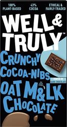 Well and Truly Oat M&lk Chocolate with Dark Chocolate Covered Cocoa Nibs 90g