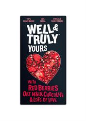 Well and Truly Oat M&lk Chocolate with Red Berries & Lots of Love 90g