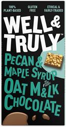 Well and Truly Oat M&lk Chocolate with Pecan Nuts and Maple Syrup 90g